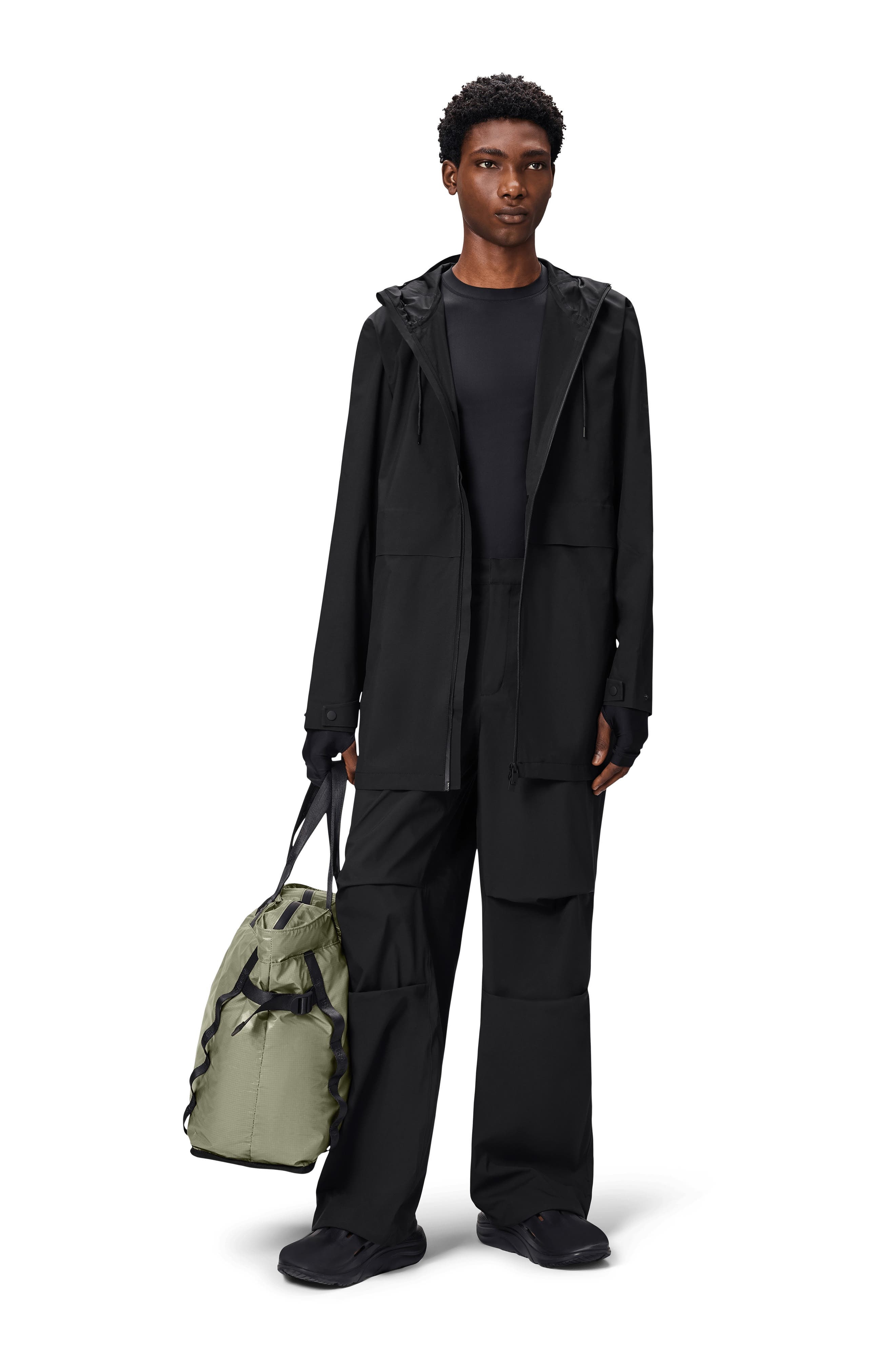 Rains Suva Hardshell Hooded Long Rain Jacket in Black at Nordstrom - 6