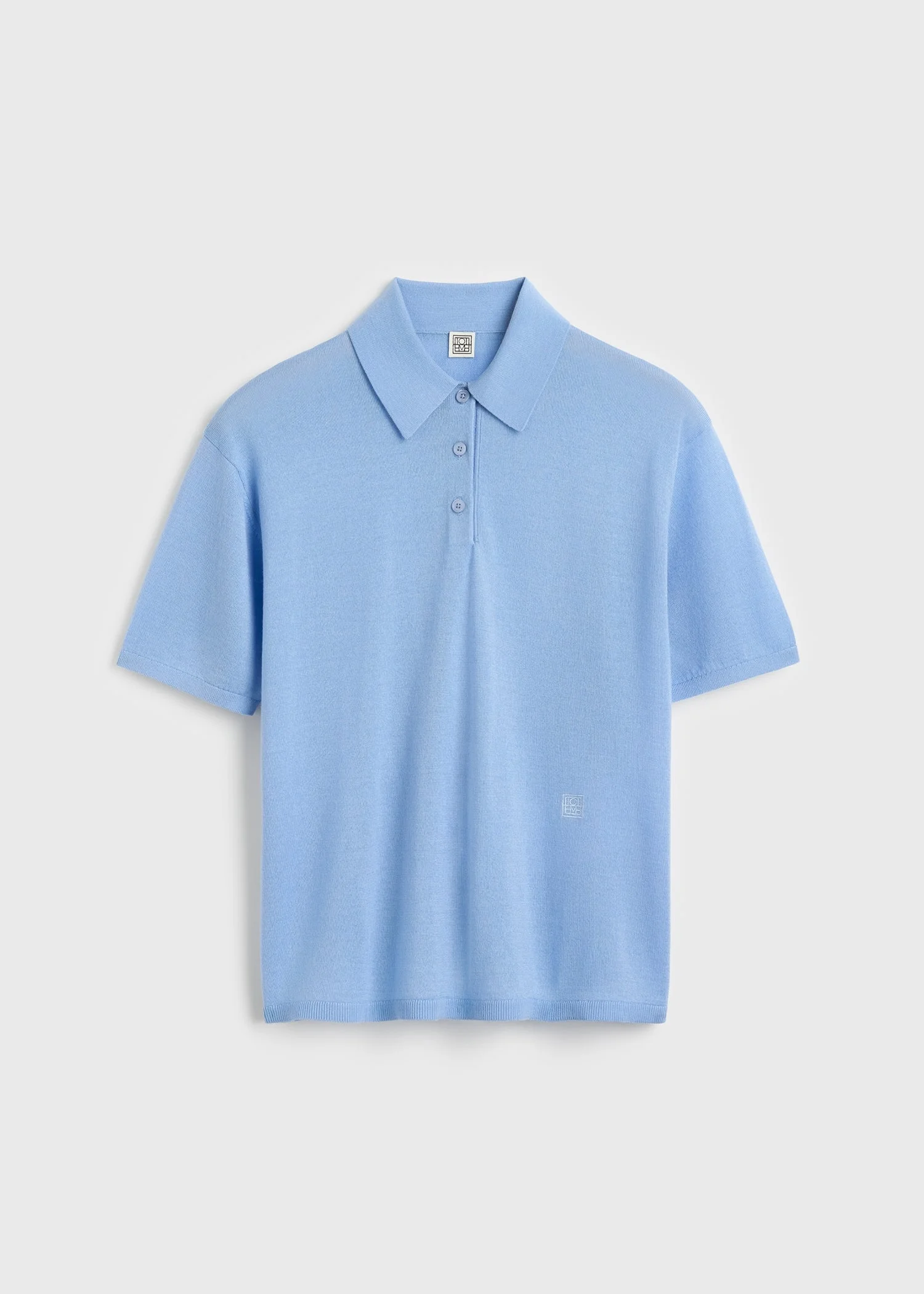 Wool-silk polo shirt blue - 1