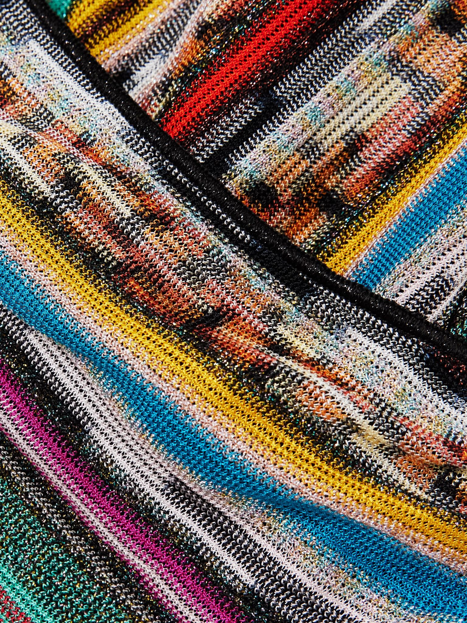 Mare striped metallic crochet-knit halterneck swimsuit Multi - 4