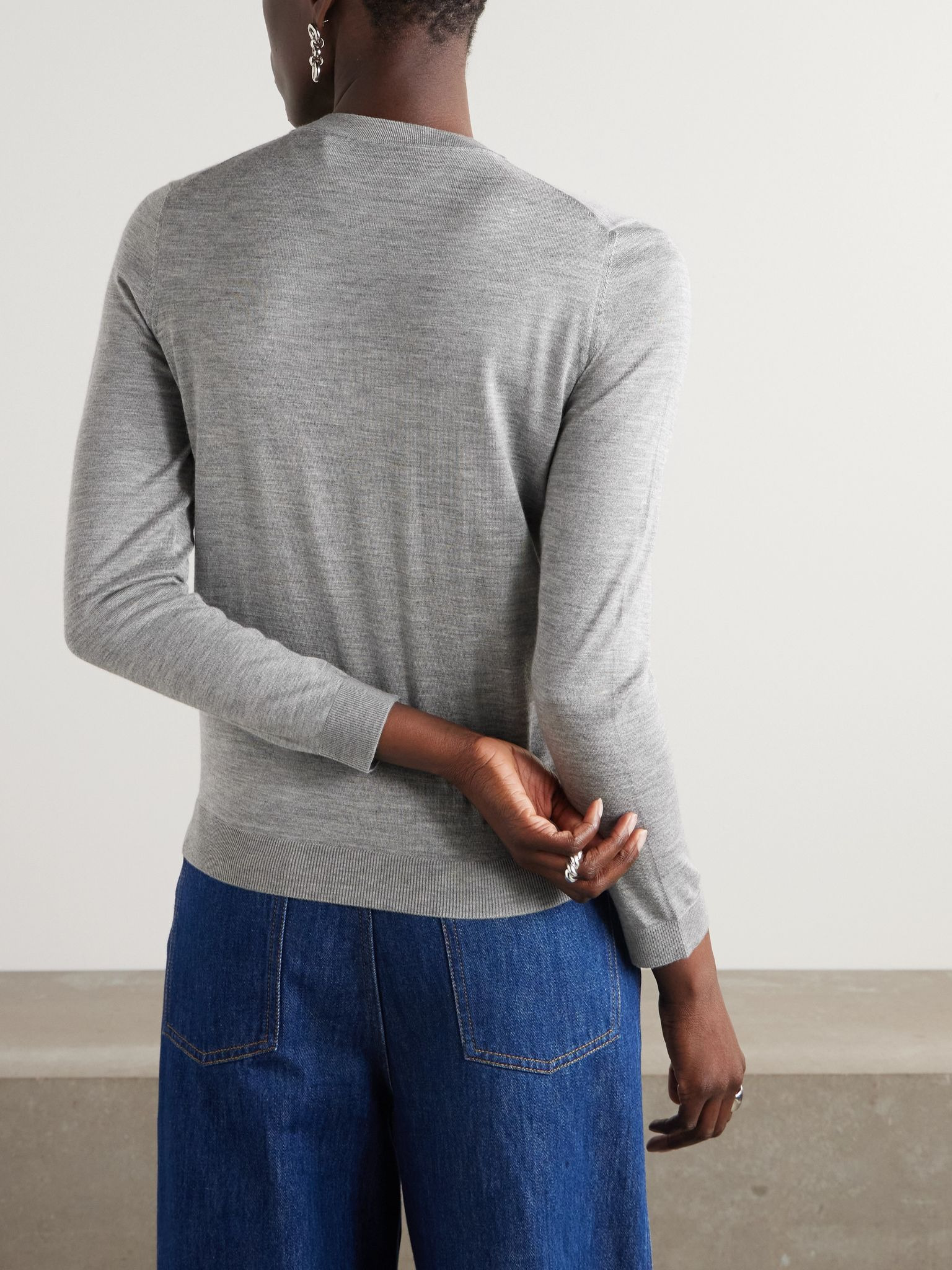 Cashmere and silk-blend cardigan Gray - 4