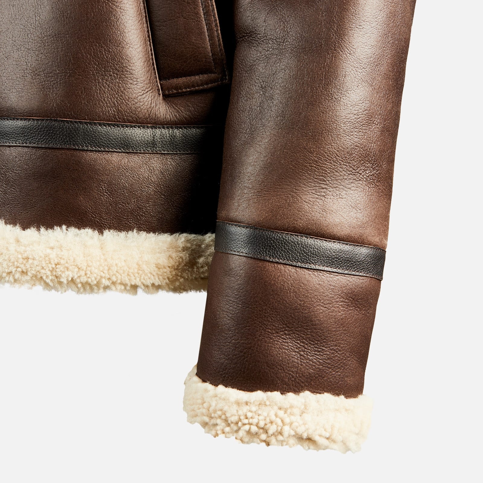 Aviator Jacket in Sheepsking Brown - 7