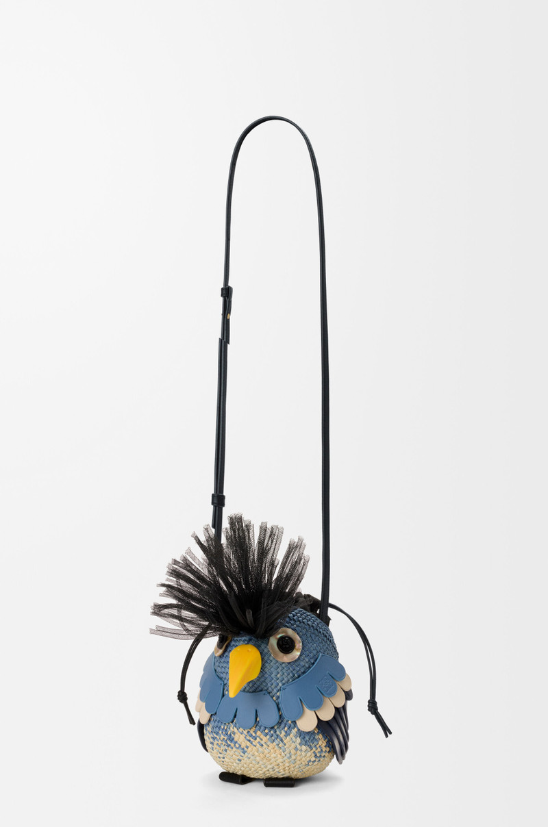 Bird bag in iraca palm and calfskin 5
