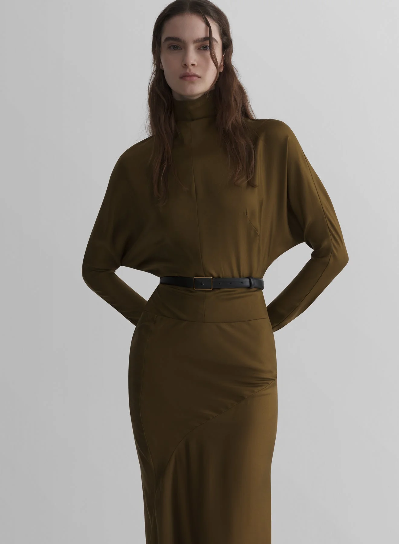 kaki bat sleeves top - 1