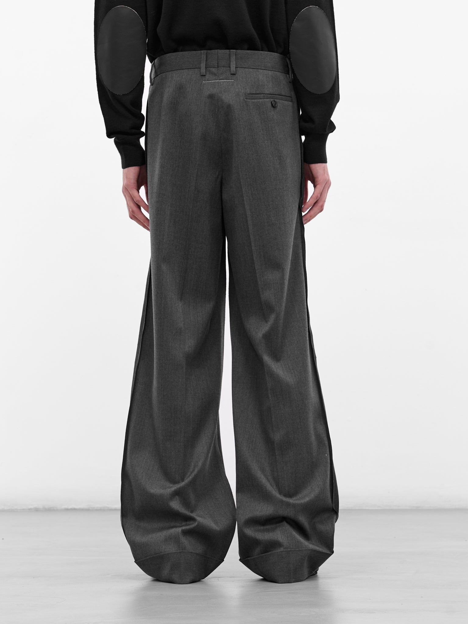 Gray Wide Leg Trousers - 3