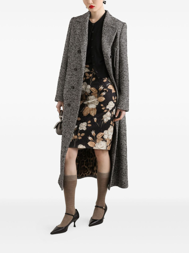 Dolce & Gabbana rose-print midi pencil skirt outlook