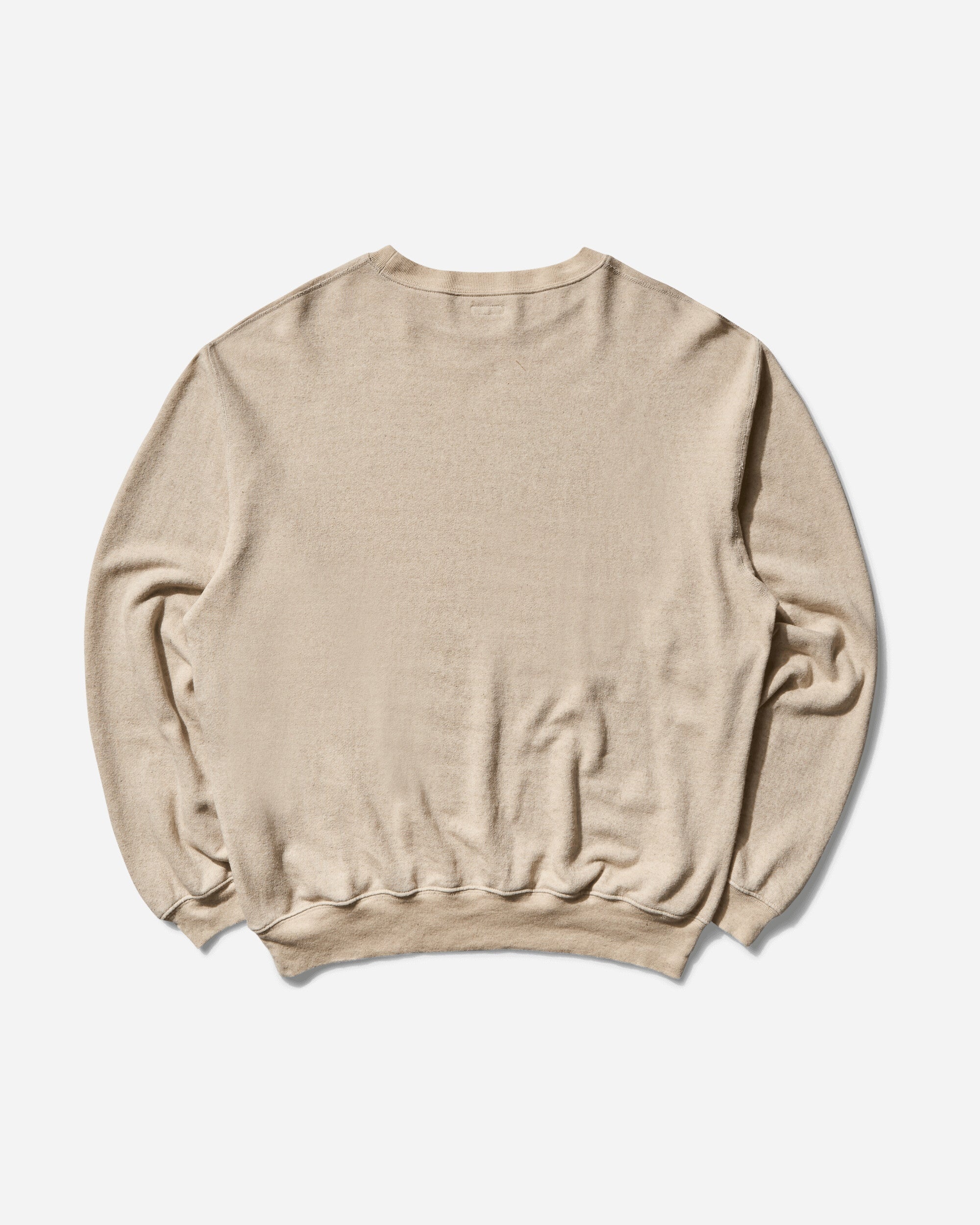 Men's Linen Gauze SWT Knit Crewneck Sweatshirt (Moneky Amigos) Ecru - 2