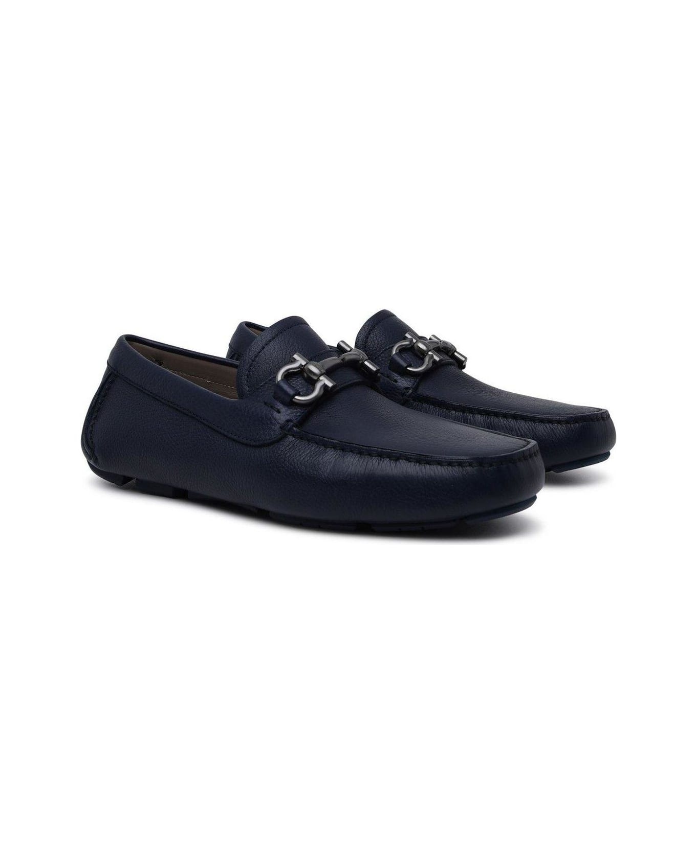 Gancini Plaque Loafers - 3