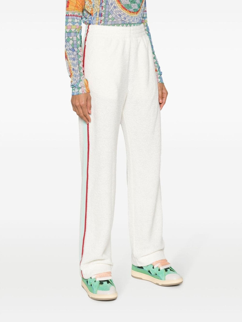 logo-patch side-stripe fleece track pants 3