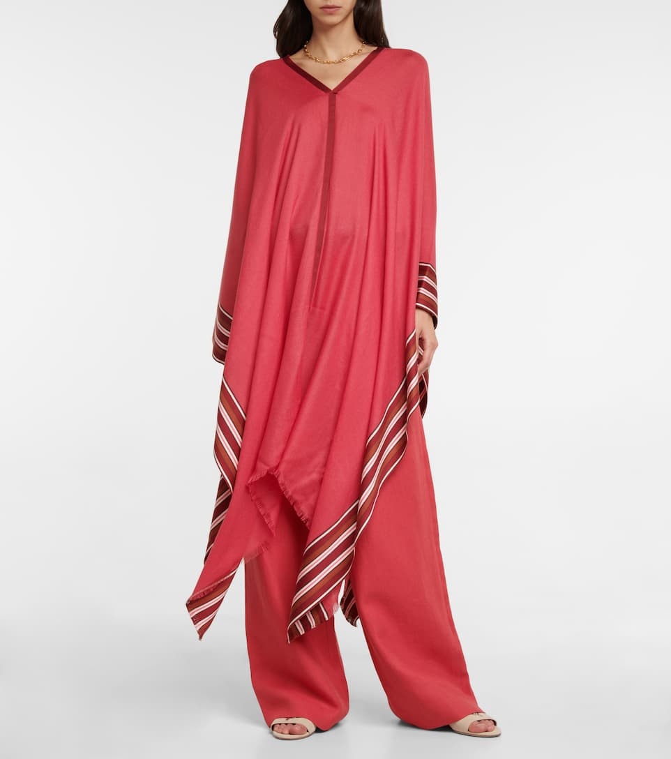 The Suitcase Stripe silk and cashmere cape - 2