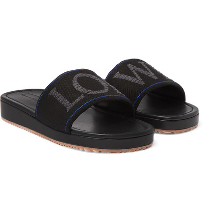 Loewe + Paula's Ibiza Logo-Embroidered Canvas Slides outlook