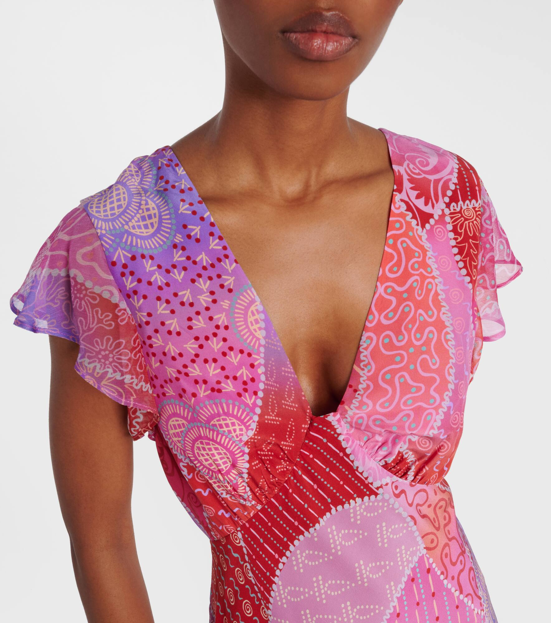 Meena printed silk maxi dress - 4