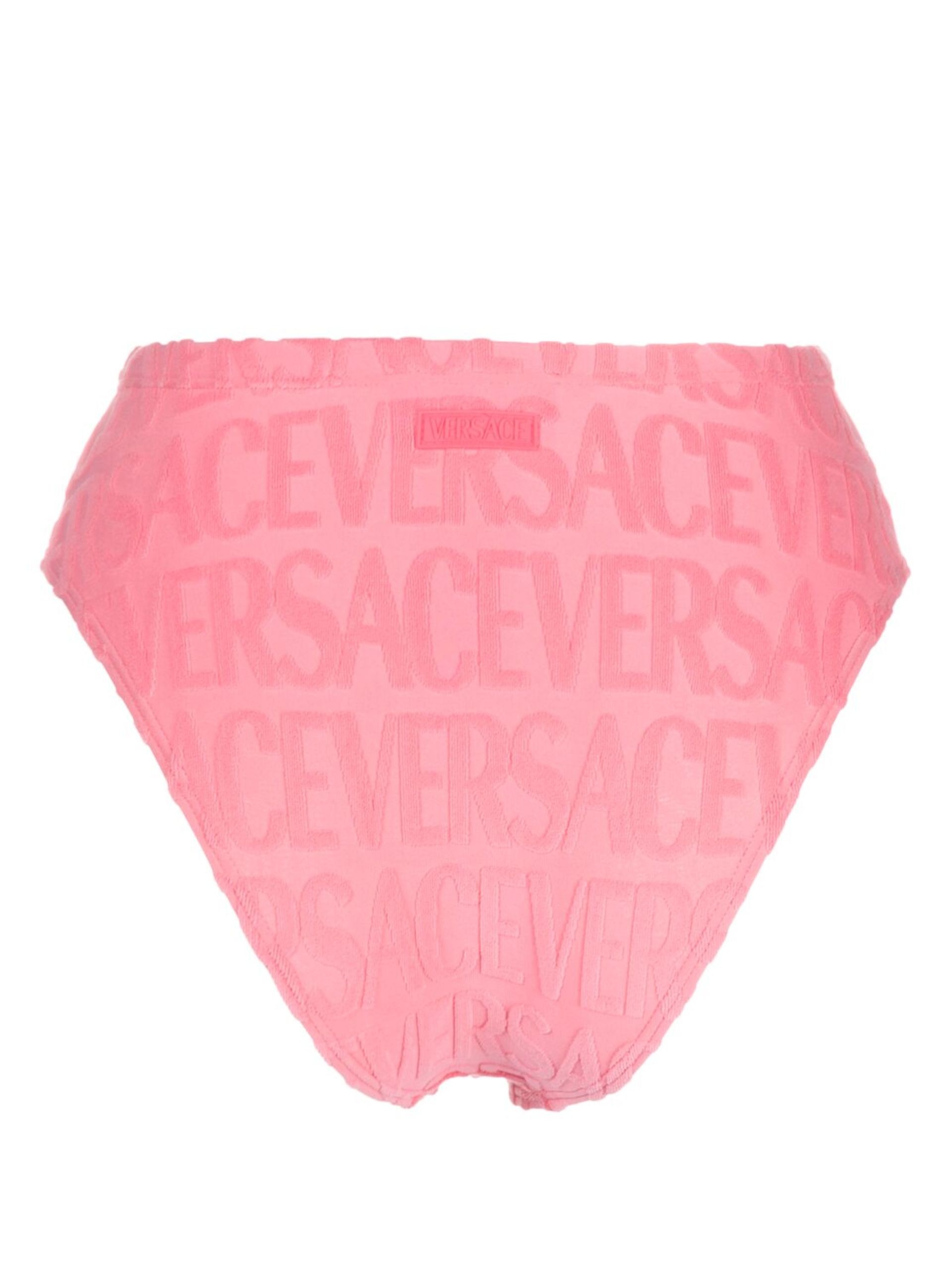 X Dua Lipa Pink Allover Towel-Effect Bikini Bottom - 4