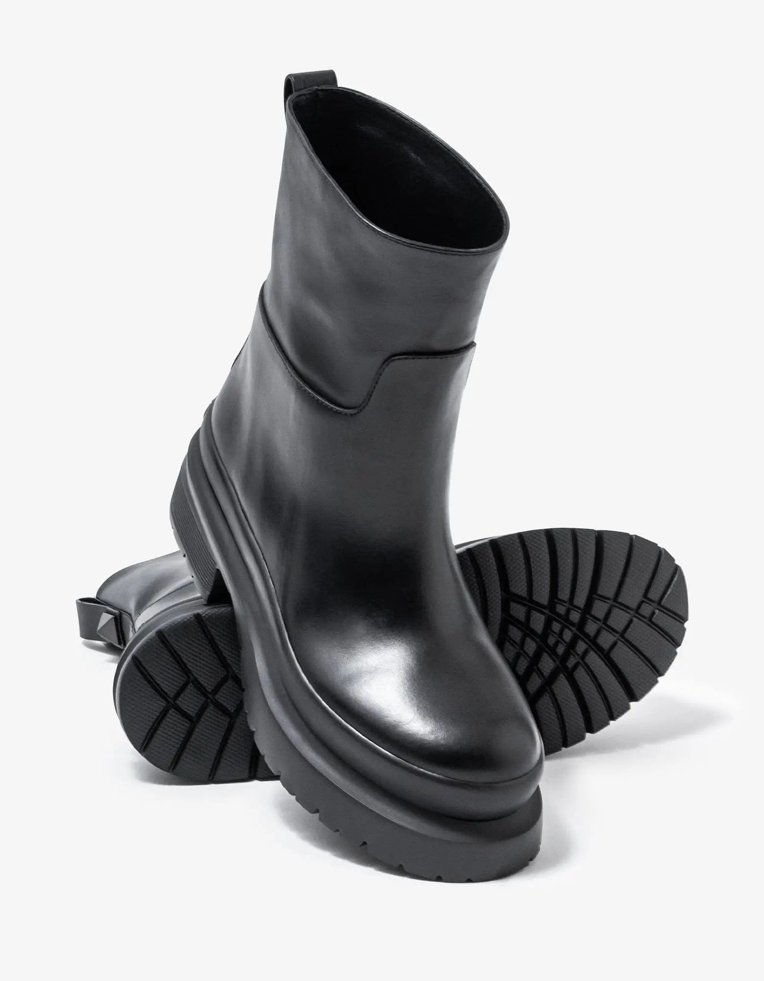 Valentino Black Roman Stud Leather Chelsea Boots - 5
