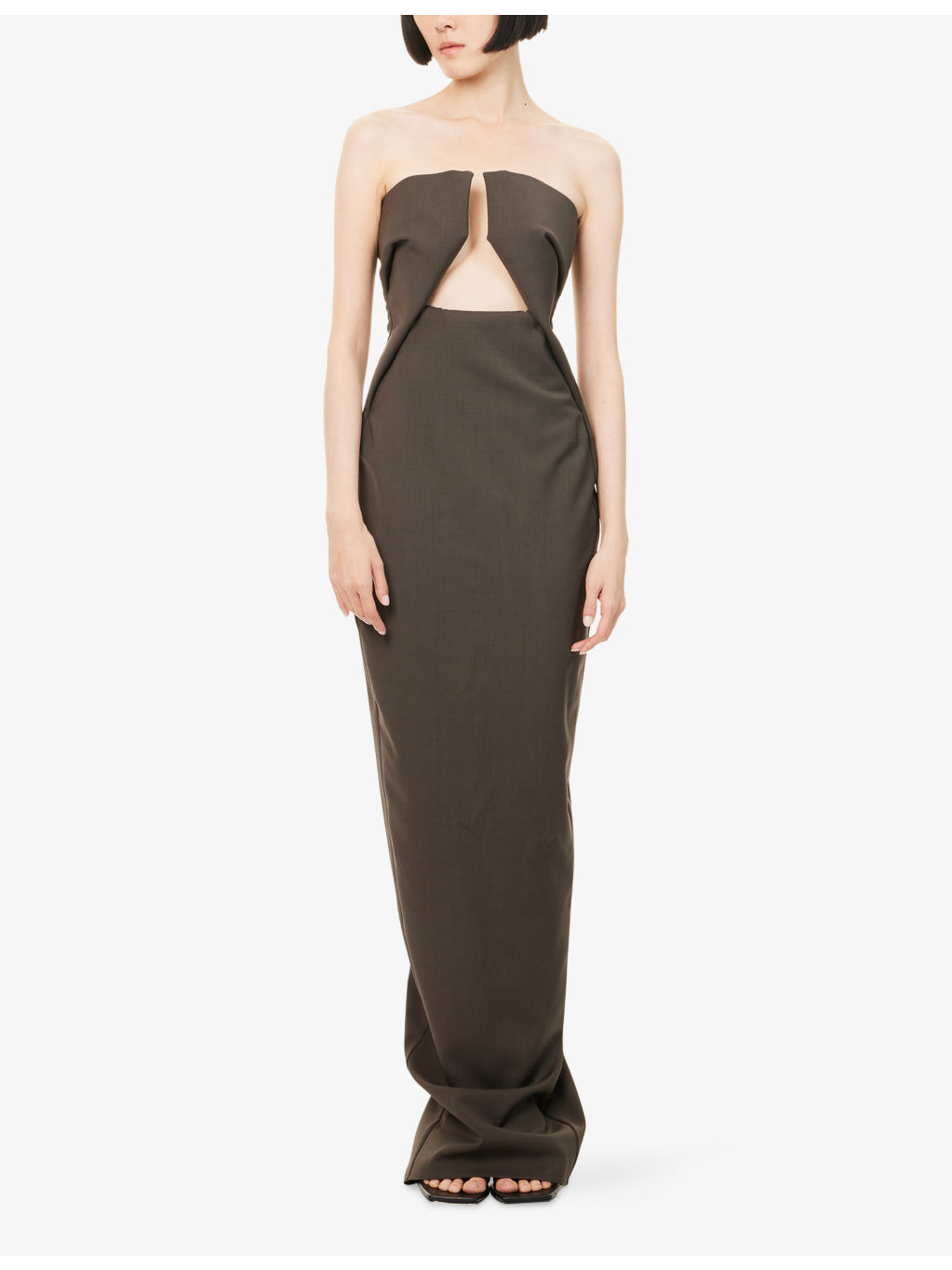Prong Corset Stretch-Wool Blend Gown - 3