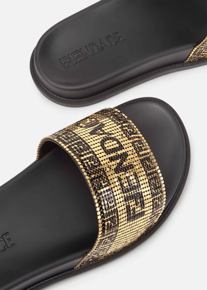 VERSACE Fendace Logo Metal Mesh Sliders outlook