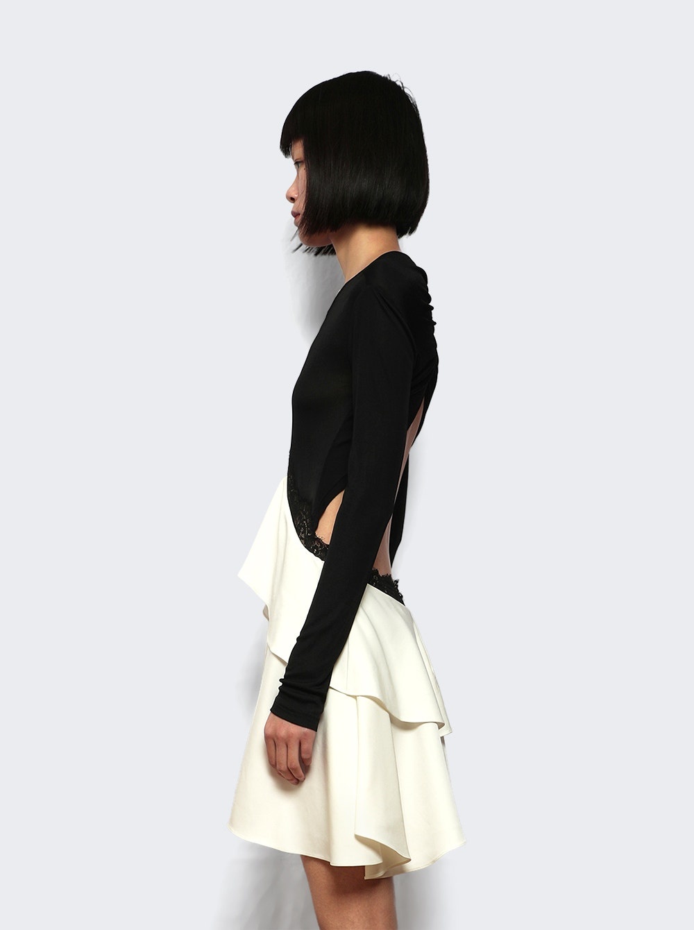 Endrey Disconnect Back Mini Dress Black And White - 3