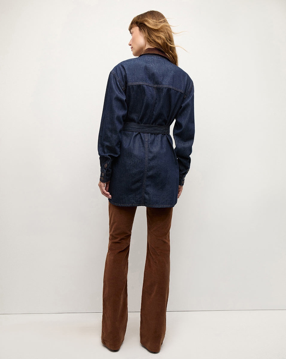MIKAELA SHACKET WITH CORDUROY COLLAR - 4