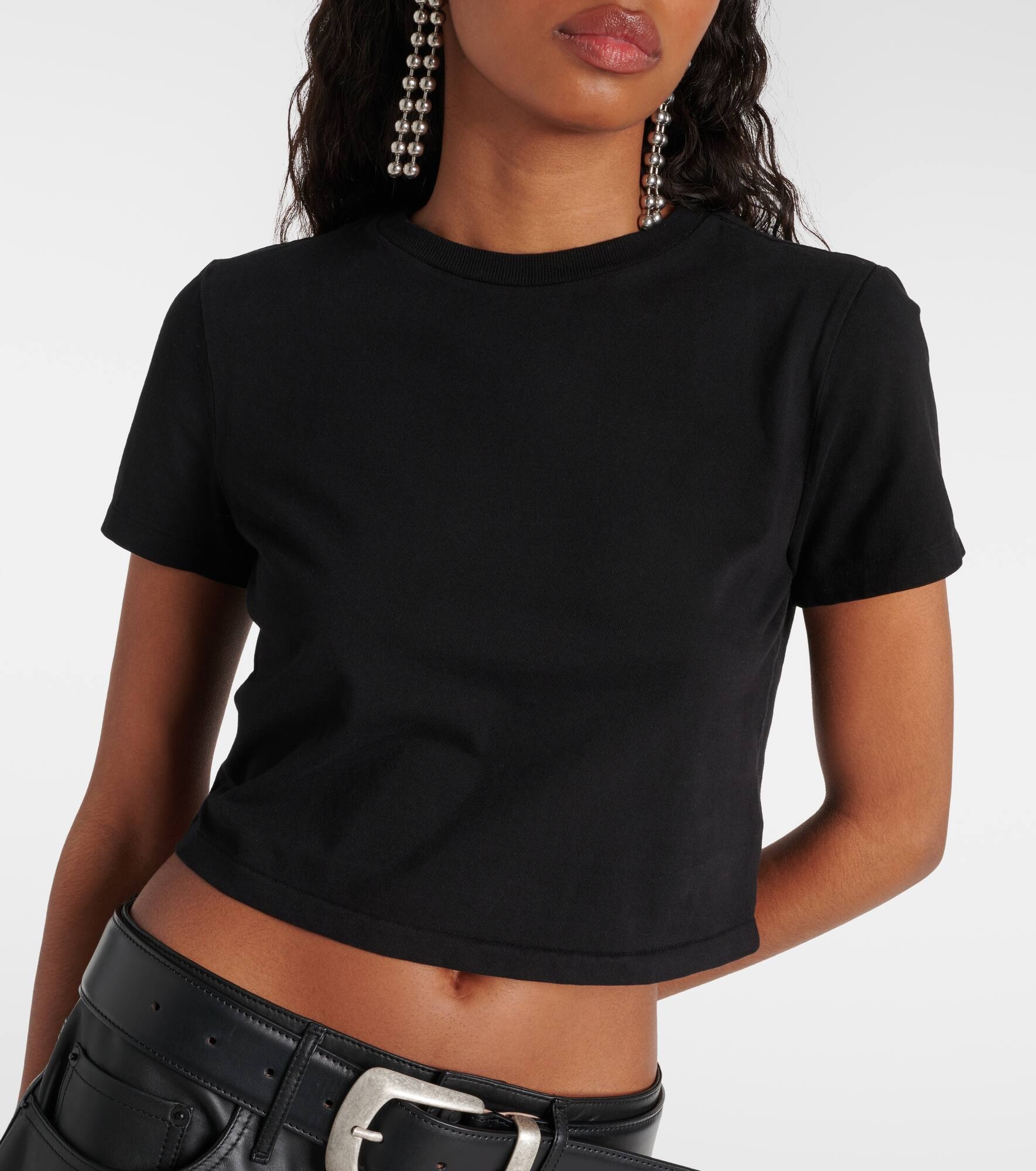 Cotton jersey crop top - 4