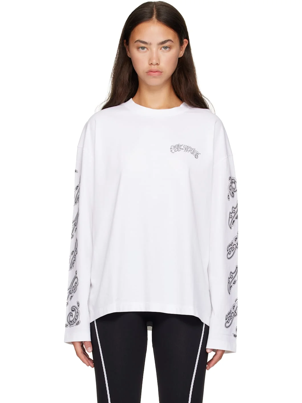 White Paisley Diags T-shirt - 1