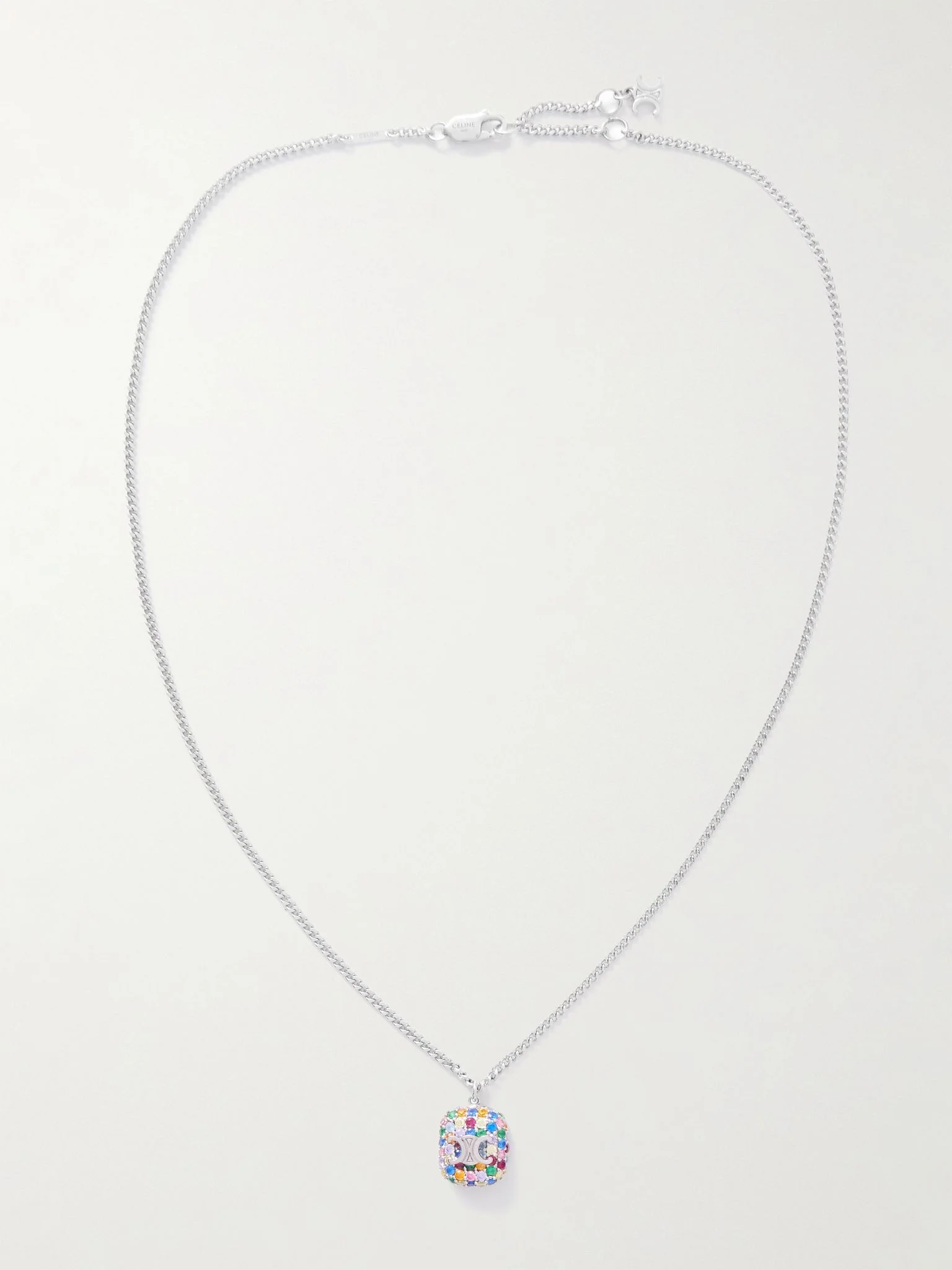 Silver-Tone Cubic Zirconia Pendant Necklace Silver - 1