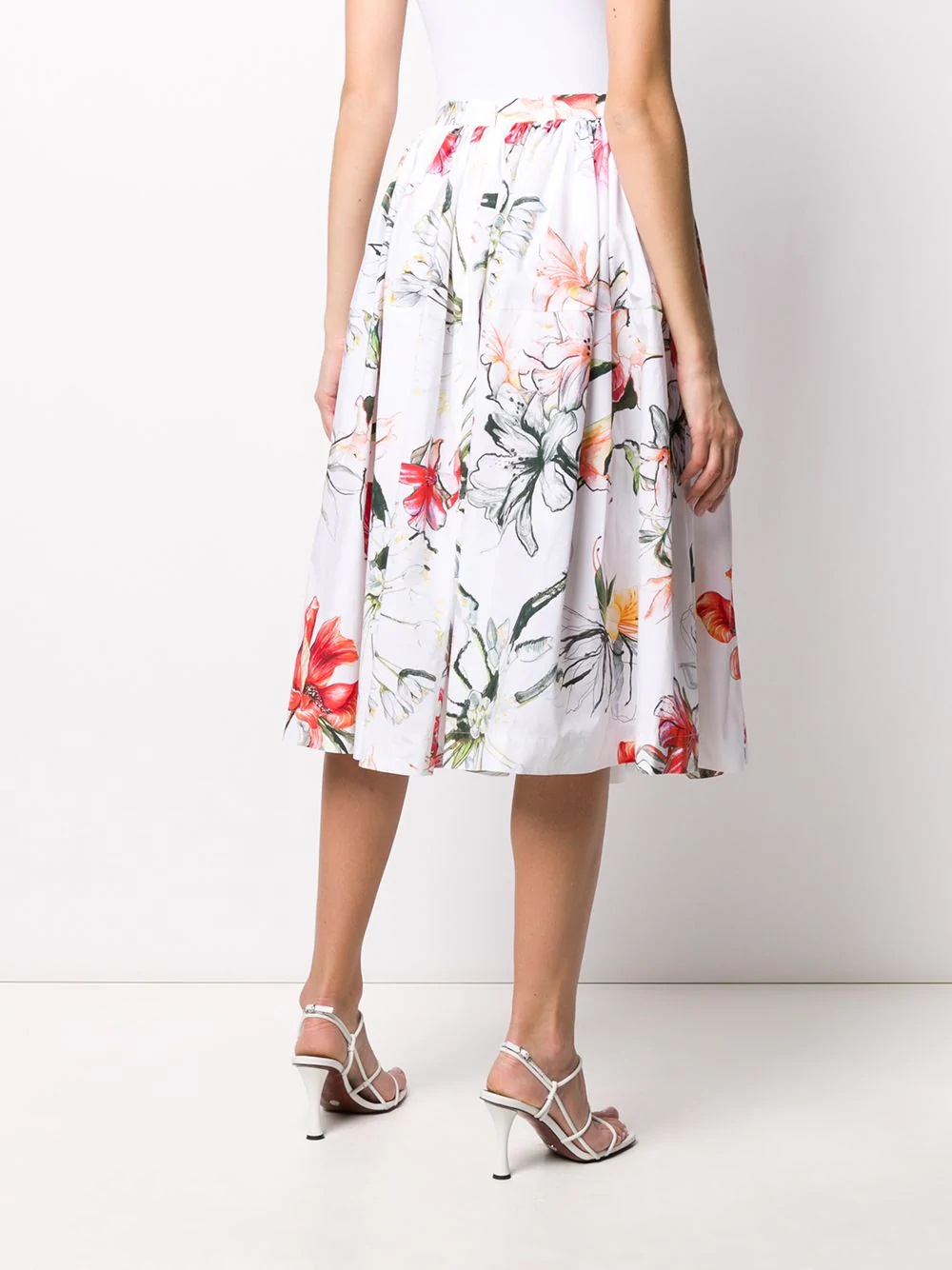 tropical flower print skirt - 4