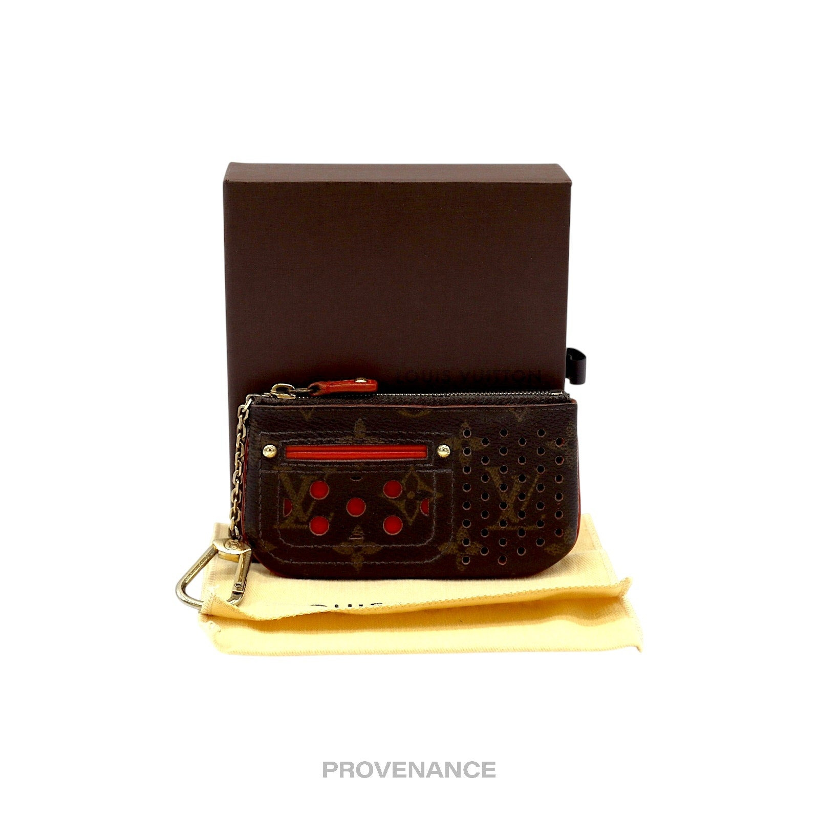 Louis Vuitton Key Pouch Cles - Perforated Monogram Orange - 2