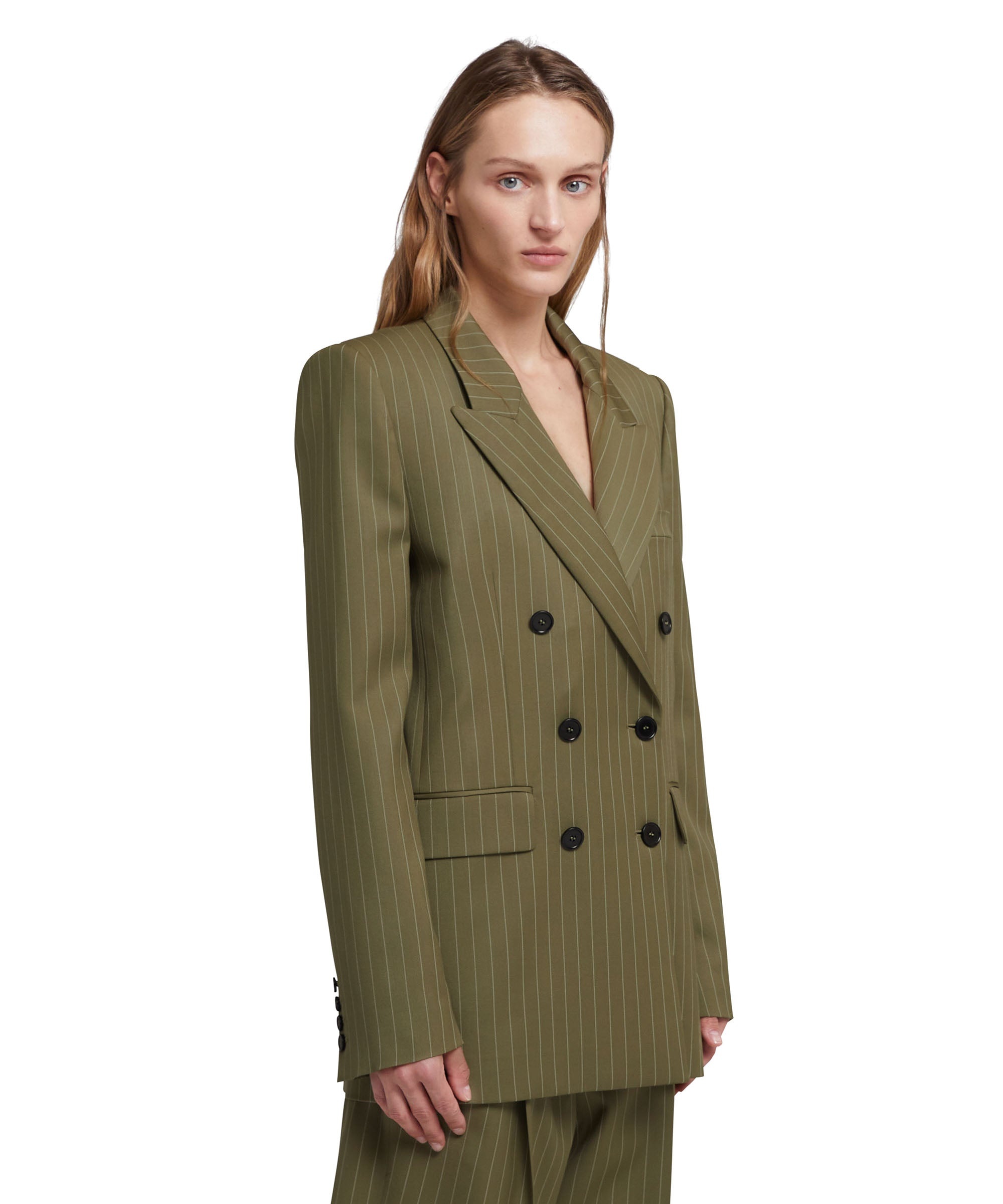 Fresh wool pinstripe double-breasted jacket - 4