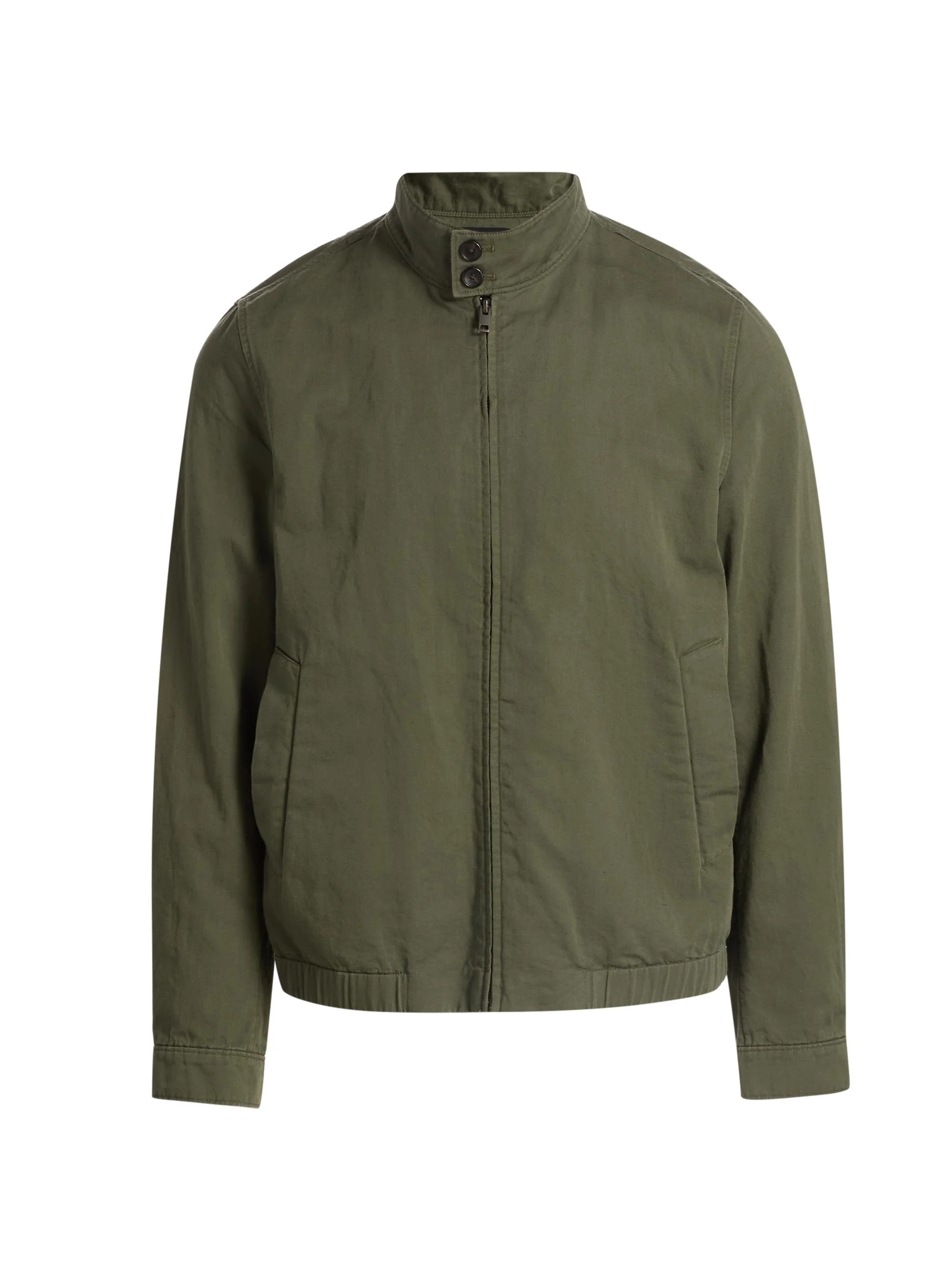 Men's Cotton-Linen Bomber Jacket - Coulter Green - 1