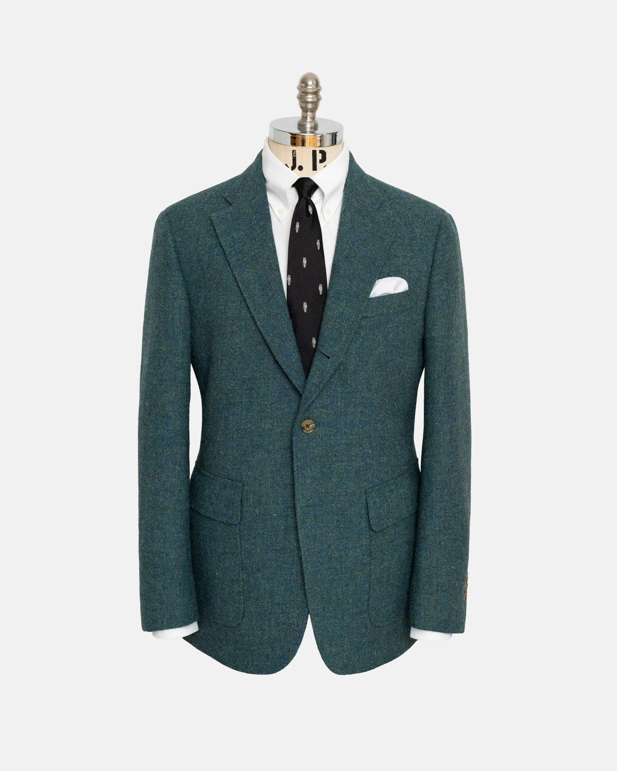 MADE-IN-CANADA BLUE & GREEN MARL HARRIS TWEED SPORT COAT - 1