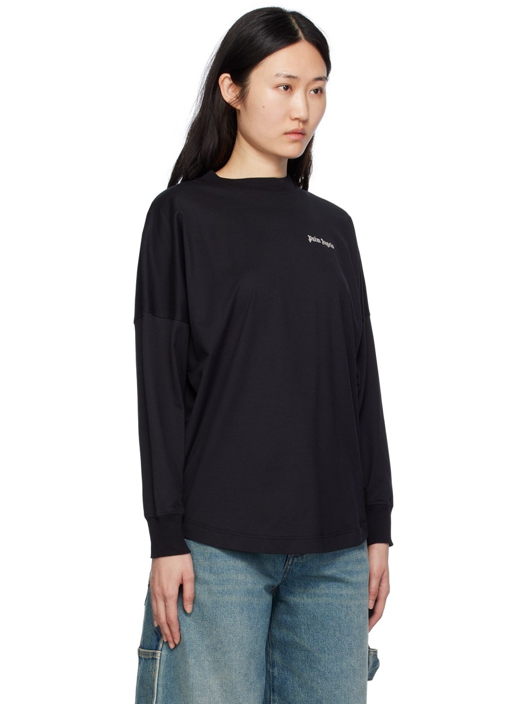 Black Embroidered Long Sleeve T-Shirt - 2