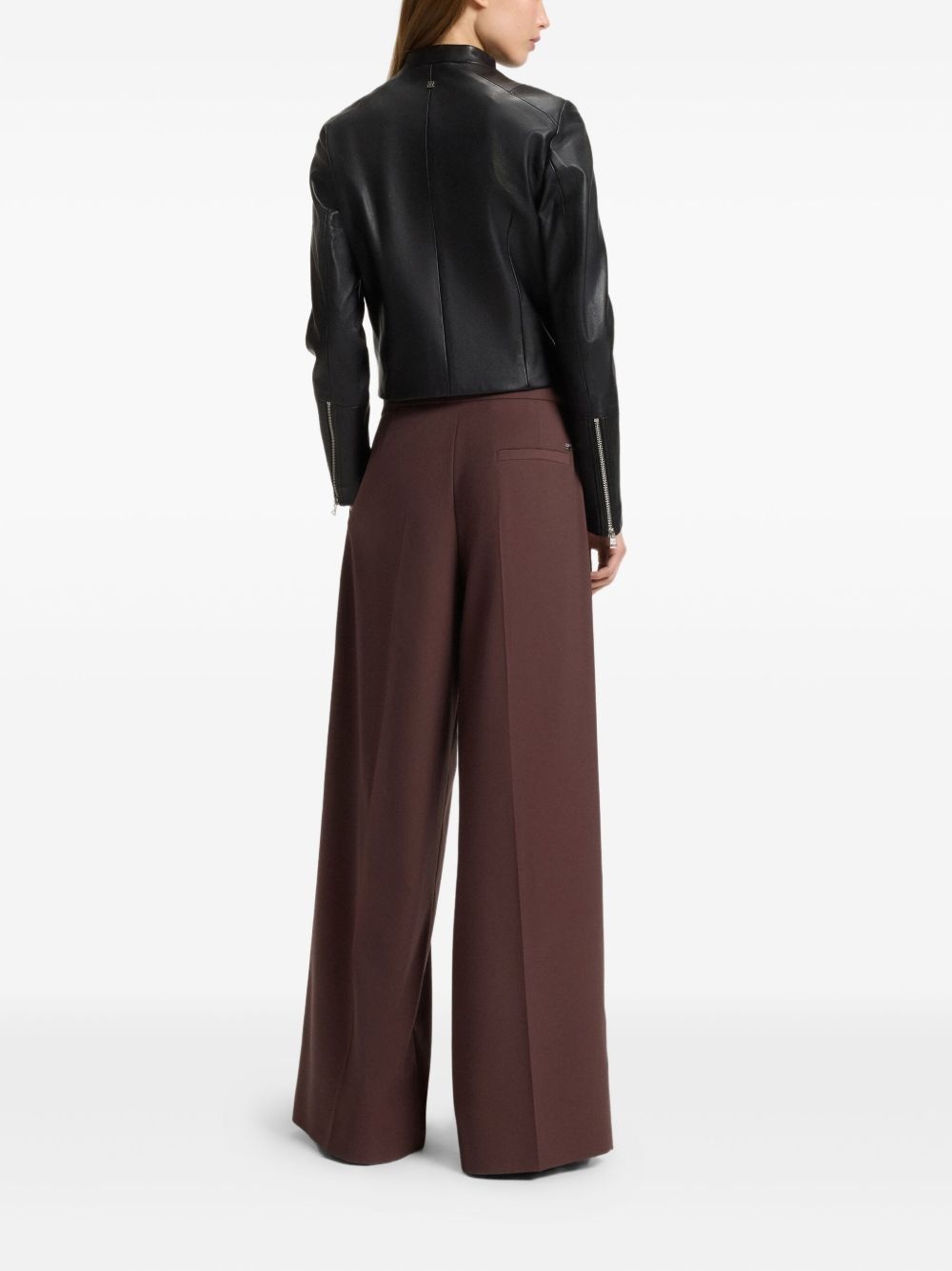 pleated wide-leg trousers - 3