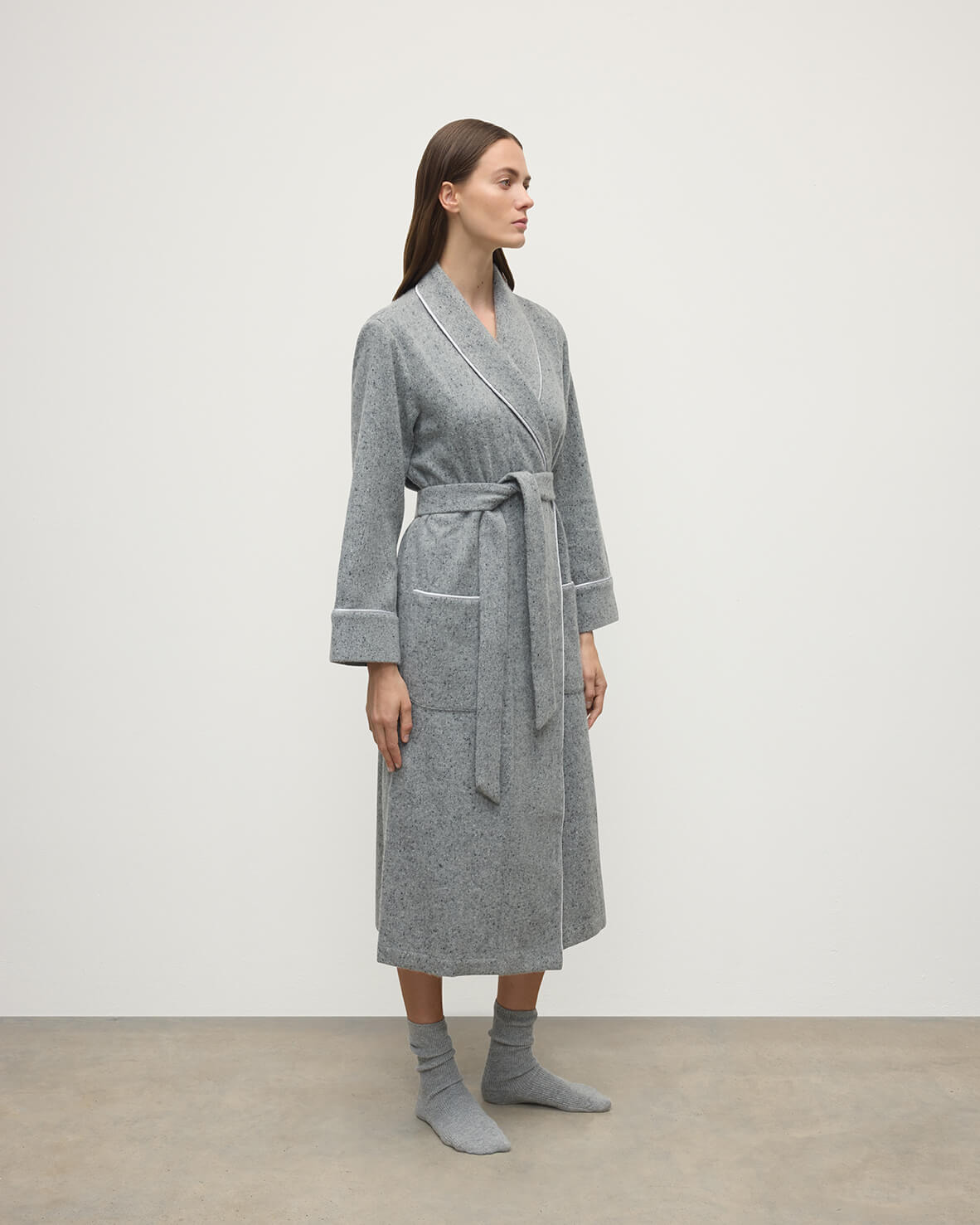 Donegal Cashmere Grey Dressing Gown - 3