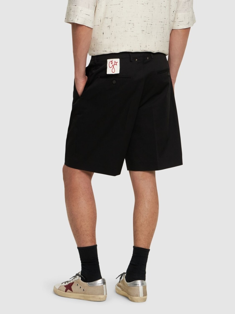 Logo comfort cotton gabardine shorts - 3