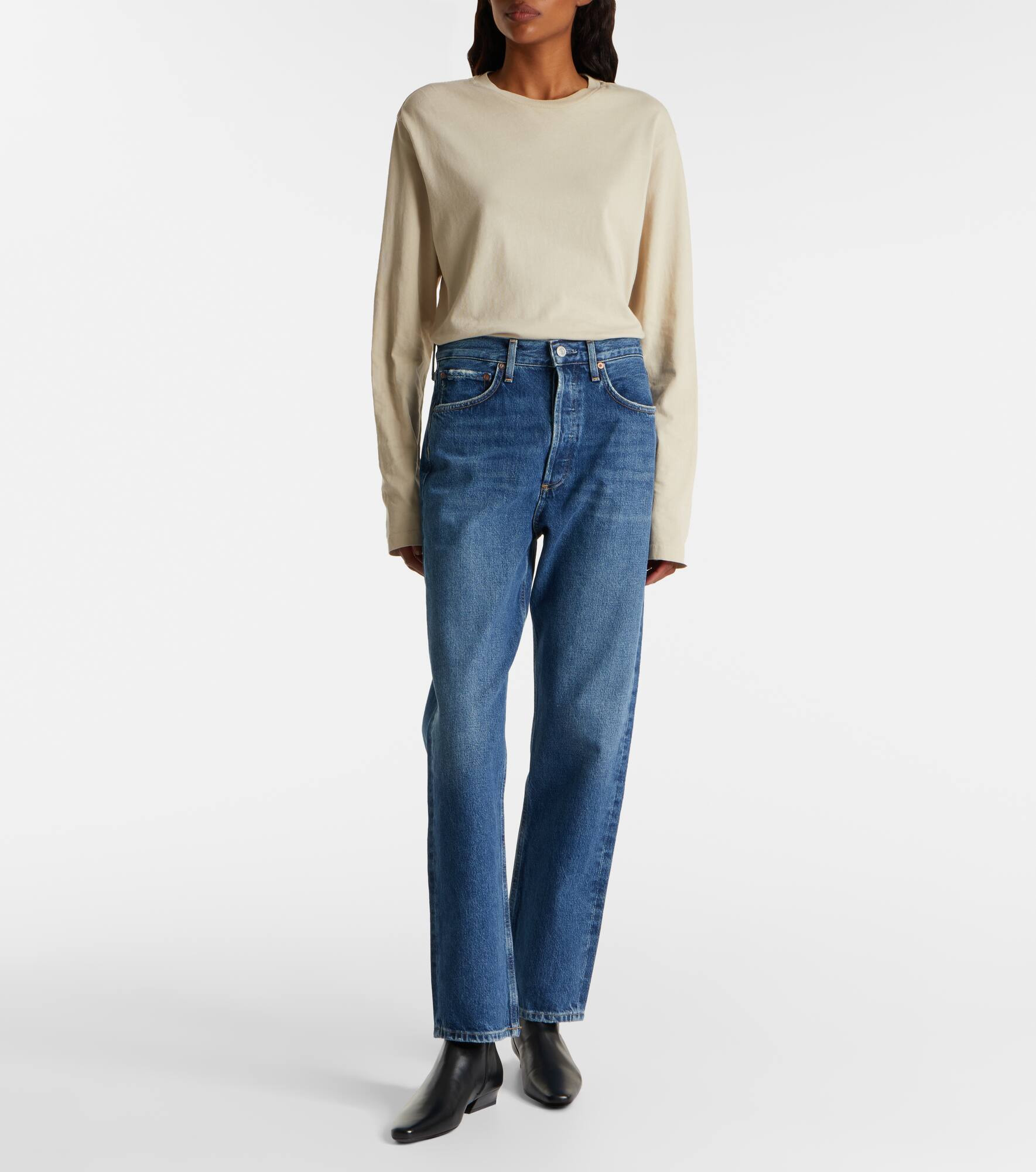‘90s mid-rise straight jeans - 7