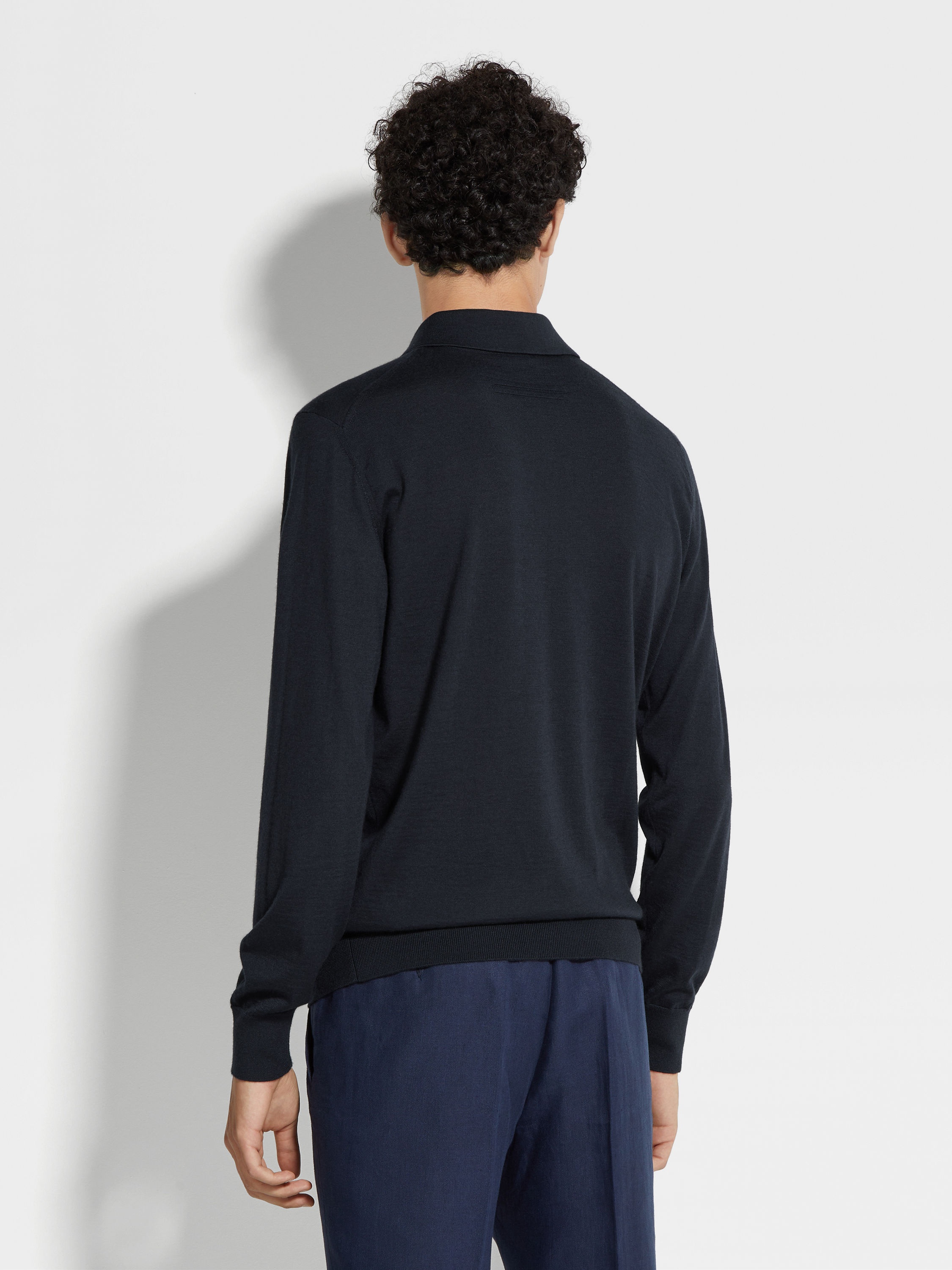 NAVY BLUE CASHSETA POLO SHIRT - 5