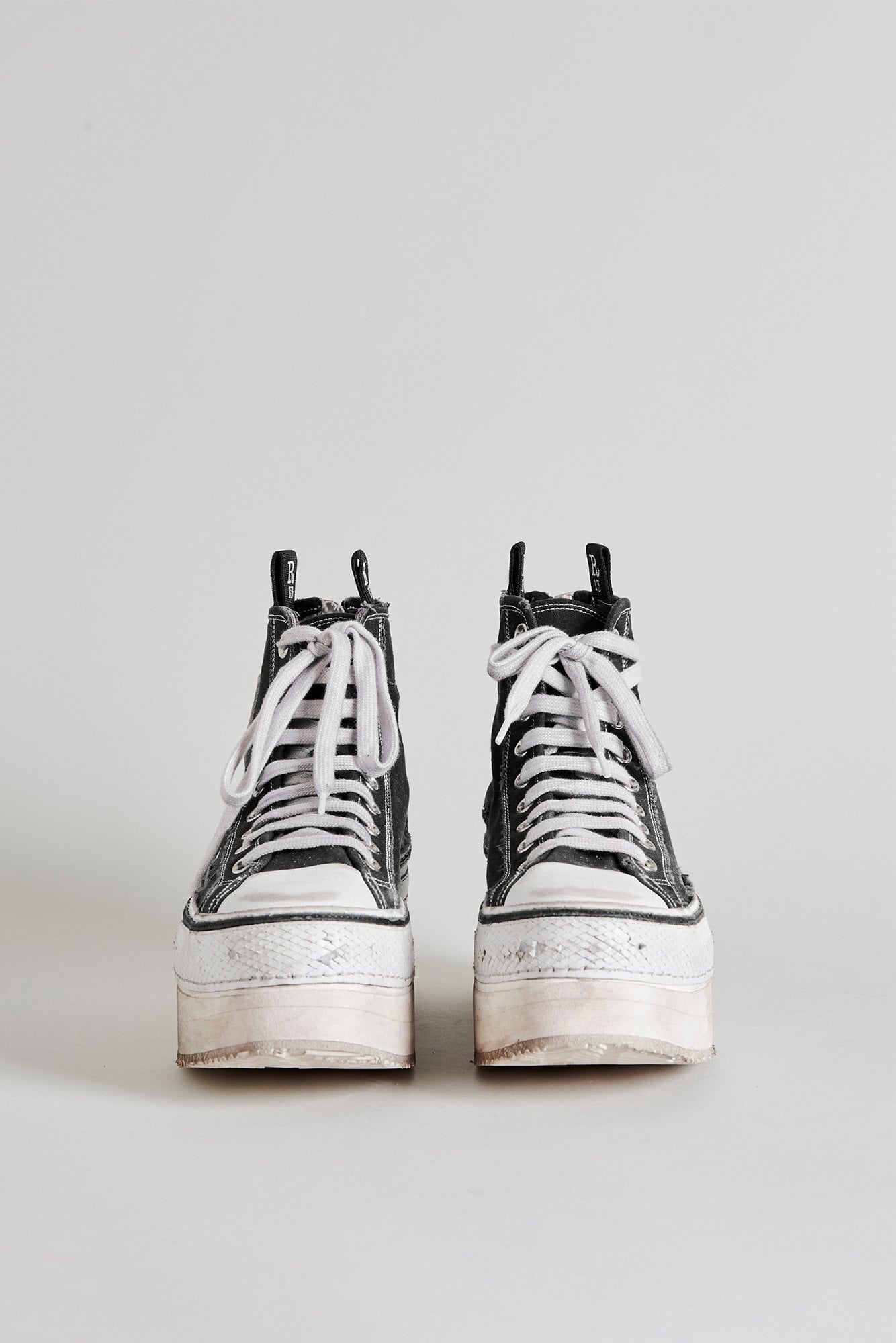 R13 COURTNEY PLATFORM HIGH TOP SNEAKER - BLACK | REVERSIBLE