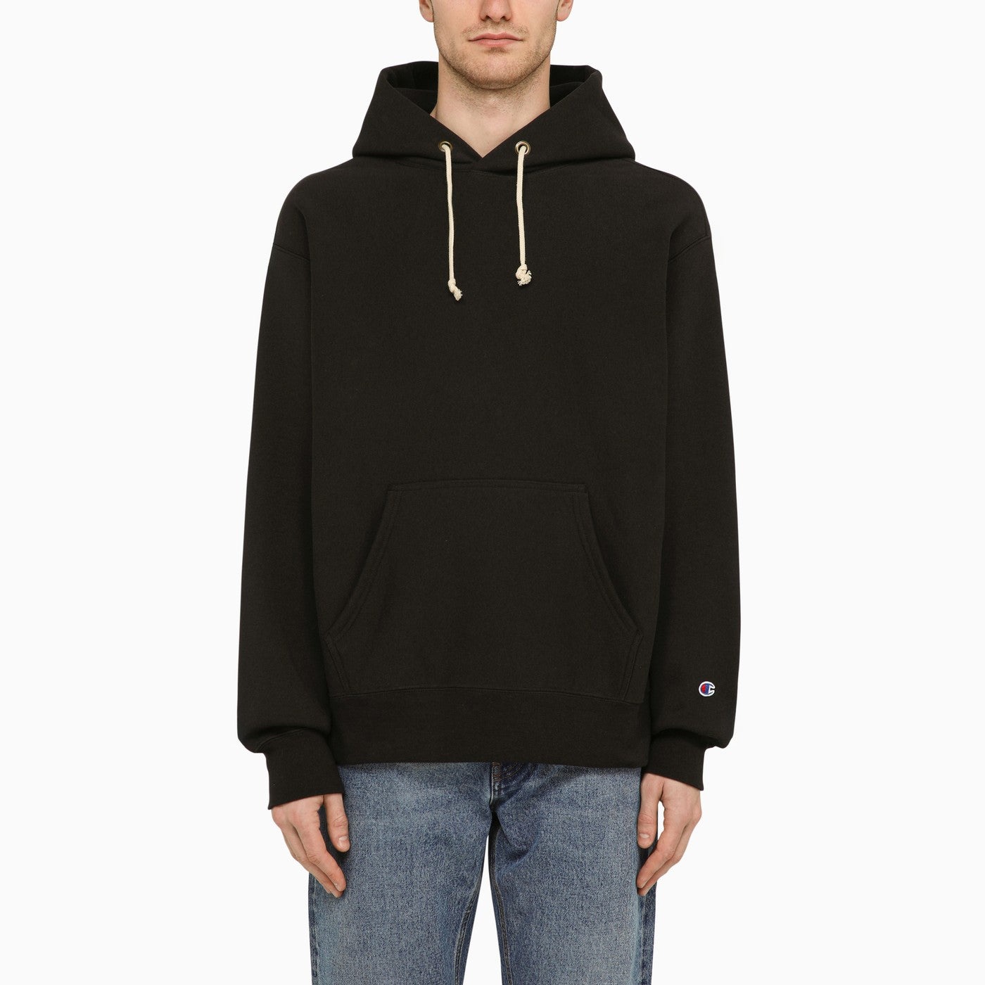 Champion Black Cotton Blend Hoodie - 1