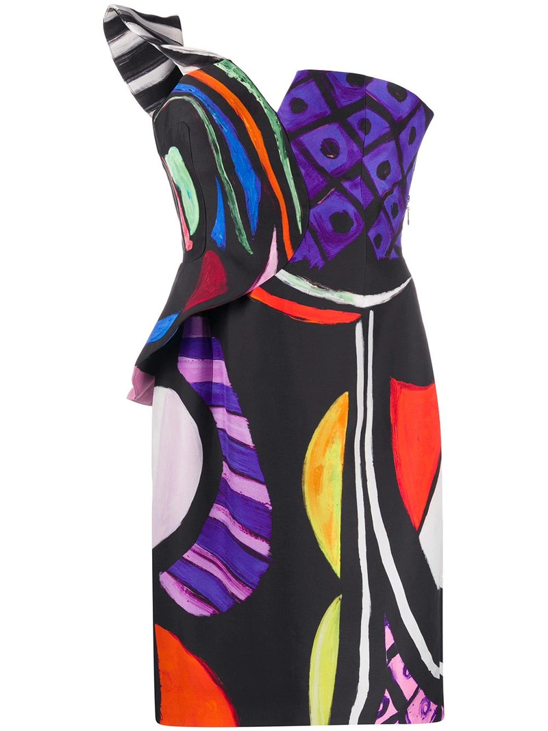 Abstract print fitted dress 1