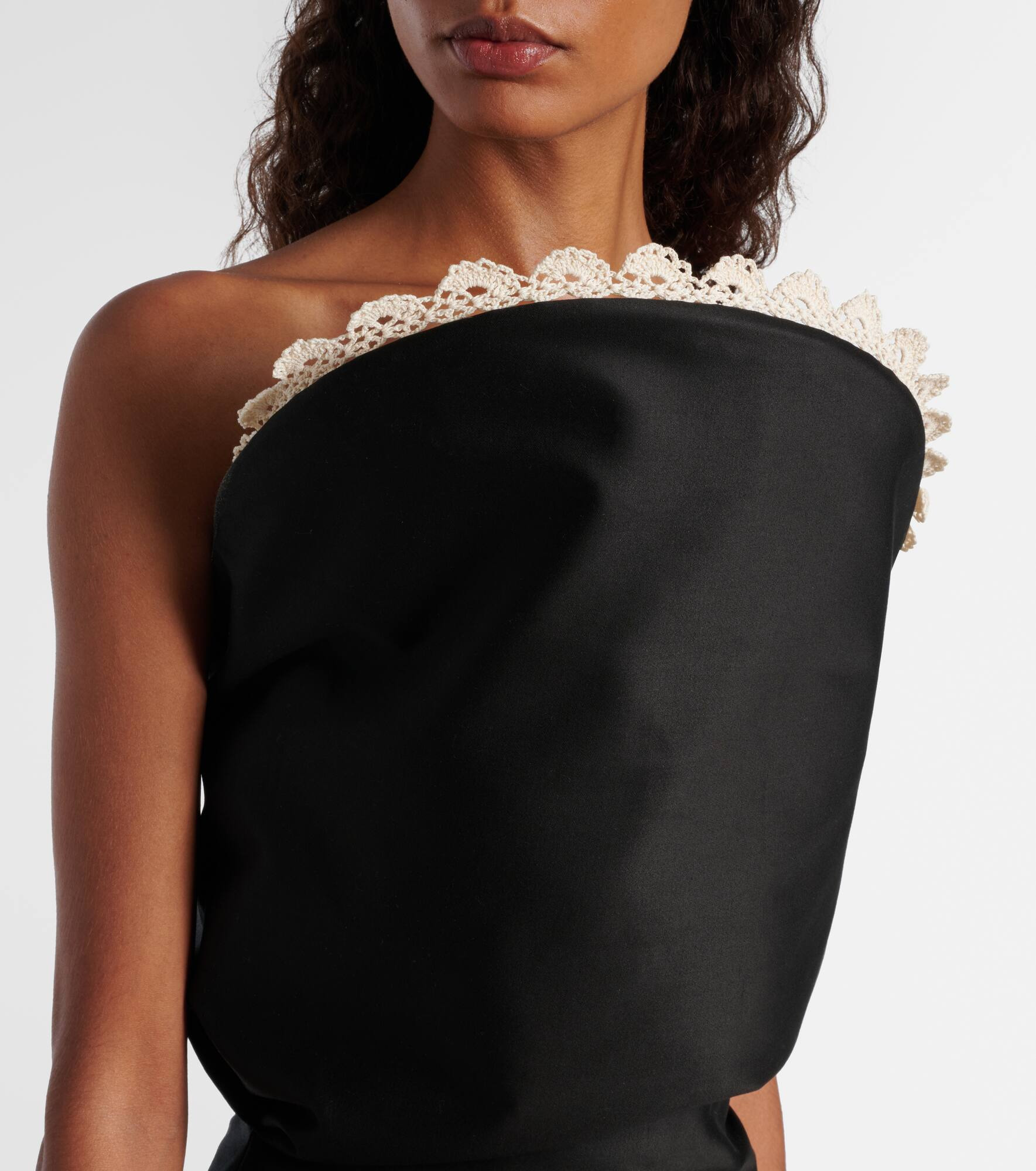 Crochet-trimmed cotton midi dress - 4