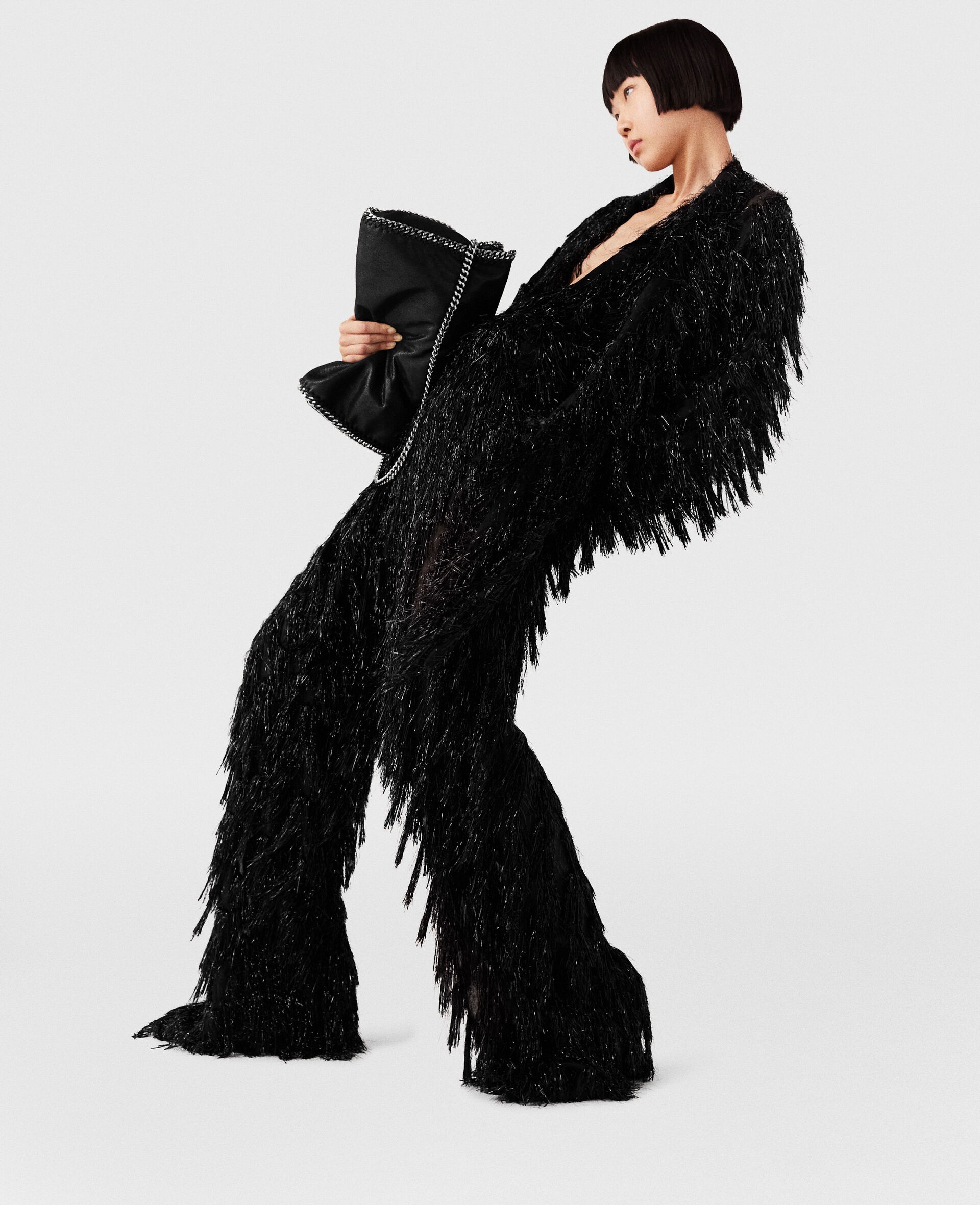 Low-Rise Glitter Tassel Trousers - 2