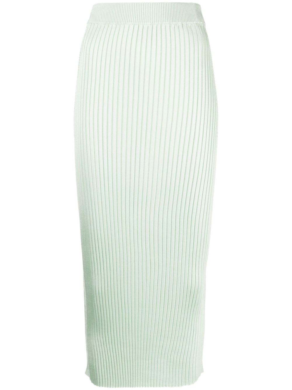 ribbed-knit midi skirt - 1