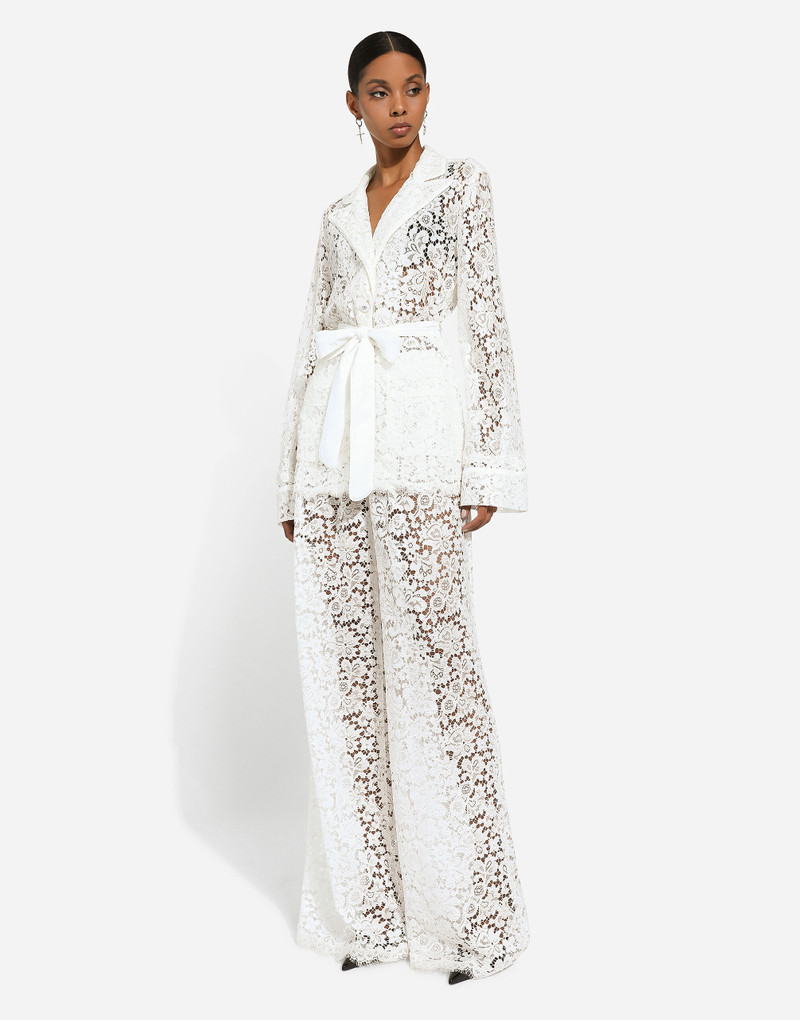 Flared floral cordonetto lace pants 5