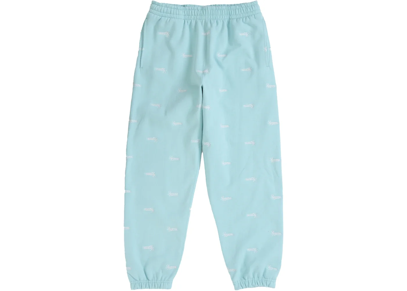 Supreme Repeat Script Sweatpant Light Blue - 1