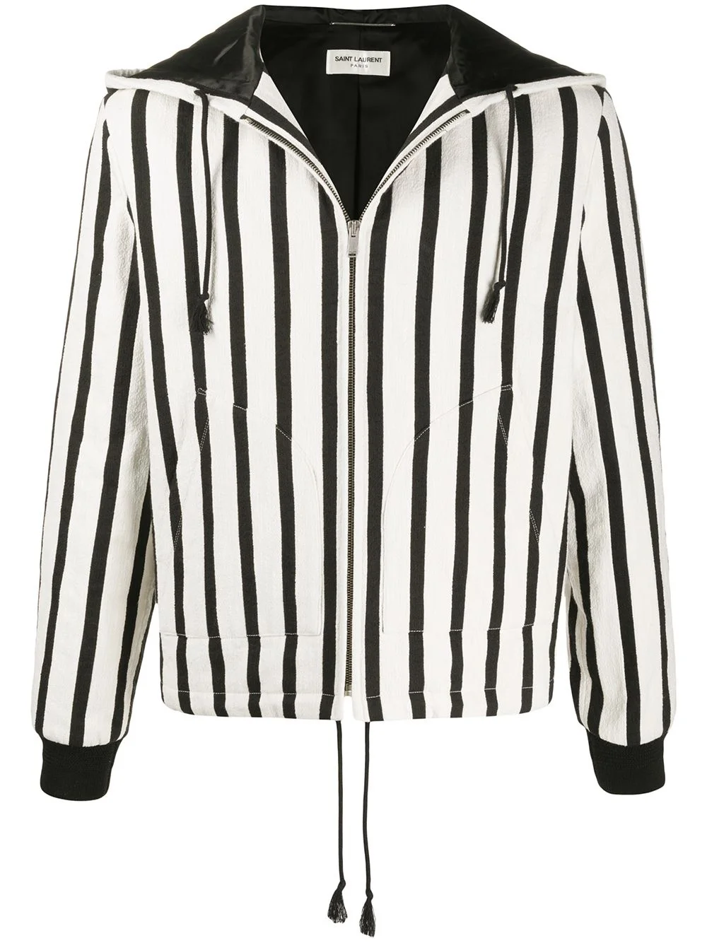 vertical stripe zipped jacket - 1