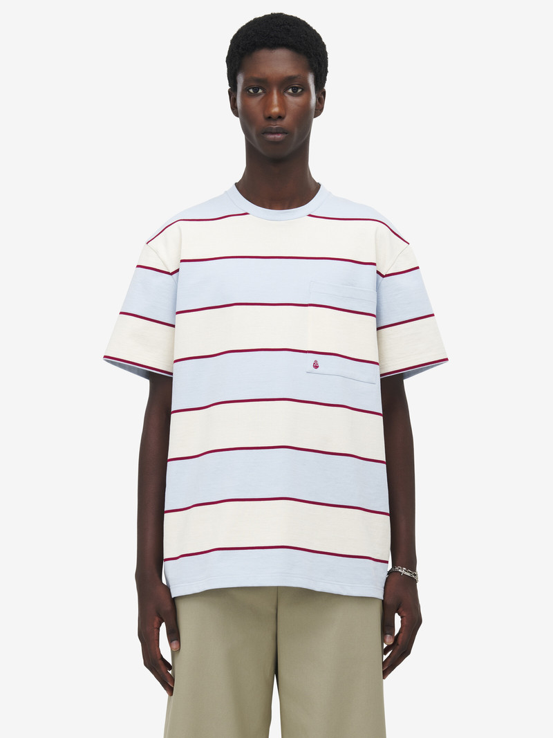 Alexander McQueen Inverted Skull Striped T-Shirt outlook