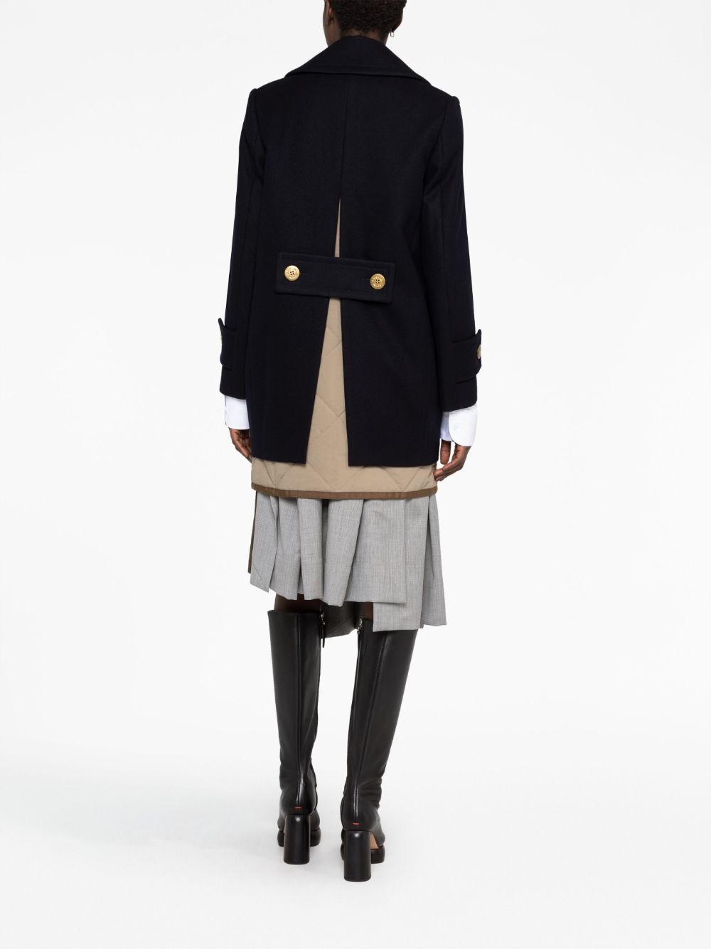 layered double-breasted coat - 4
