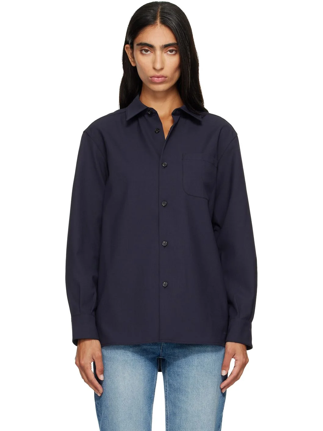 Navy Elegant Overshirt - 1