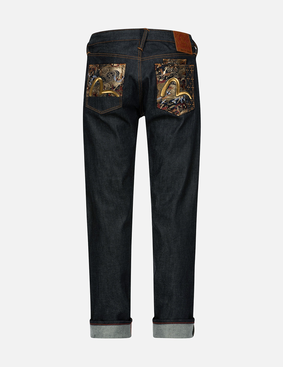 SEAGULL EMBROIDERY AND BROCADE PATCHED CARROT FIT DENIM JEANS #2017 - 2