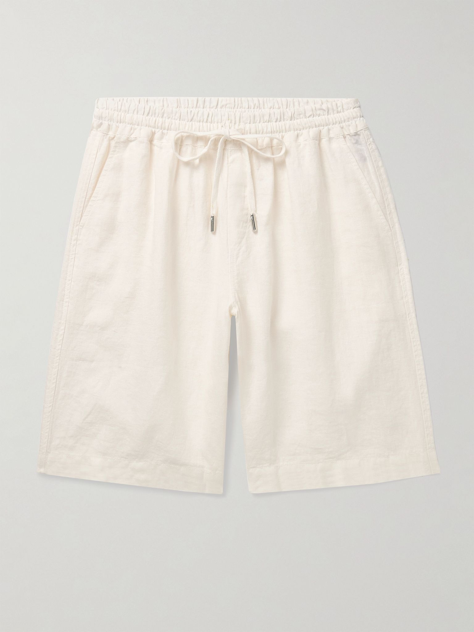 Linen Drawstring Shorts White - 1