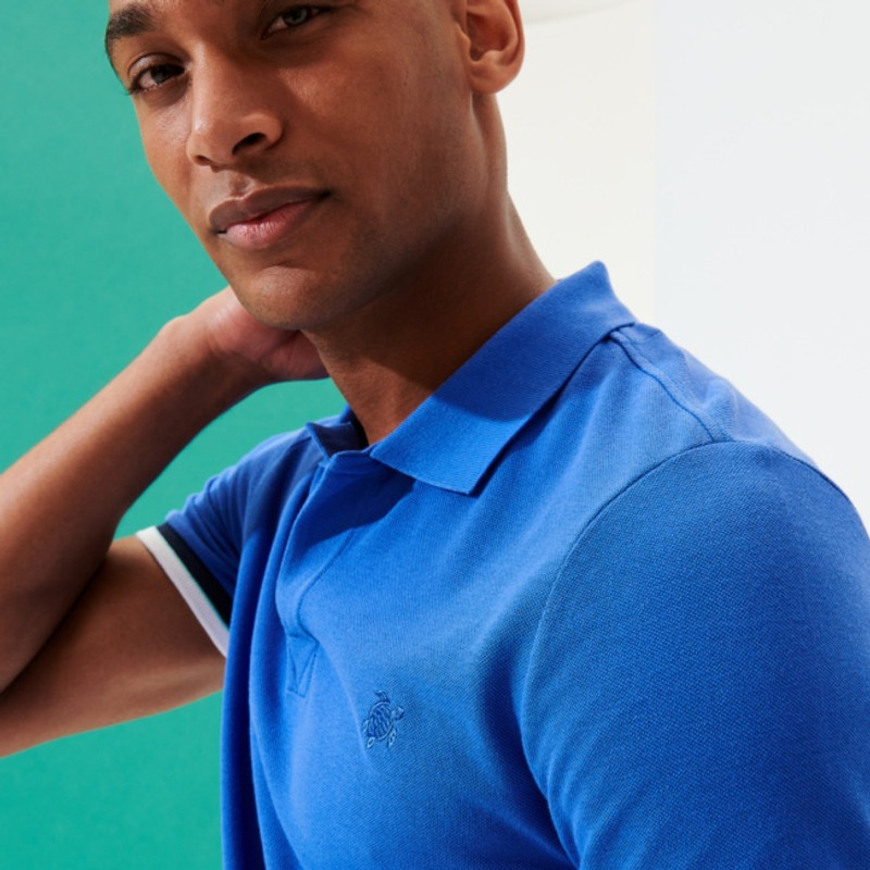 Men Cotton Pique Polo Shirt Solid 9